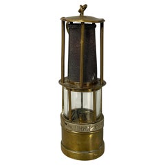 Poland round miner's lantern in brass, late 1800s-early 1900s