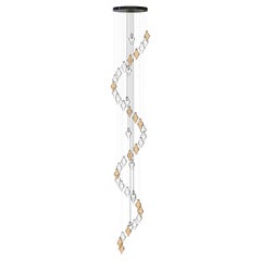 Polani Lampadario per Scala Interna in Vetro di Murano Eleganza Moderna Italiana