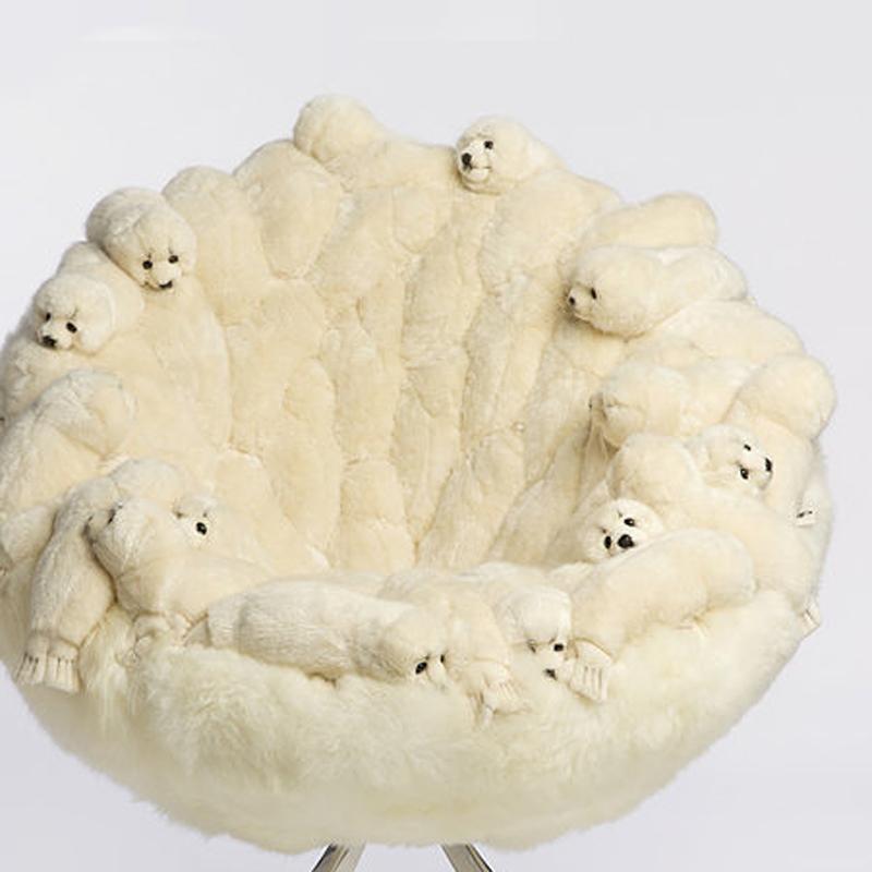 Polished Polar Plush Baby Seals Armchair Swivel in Limited Edition