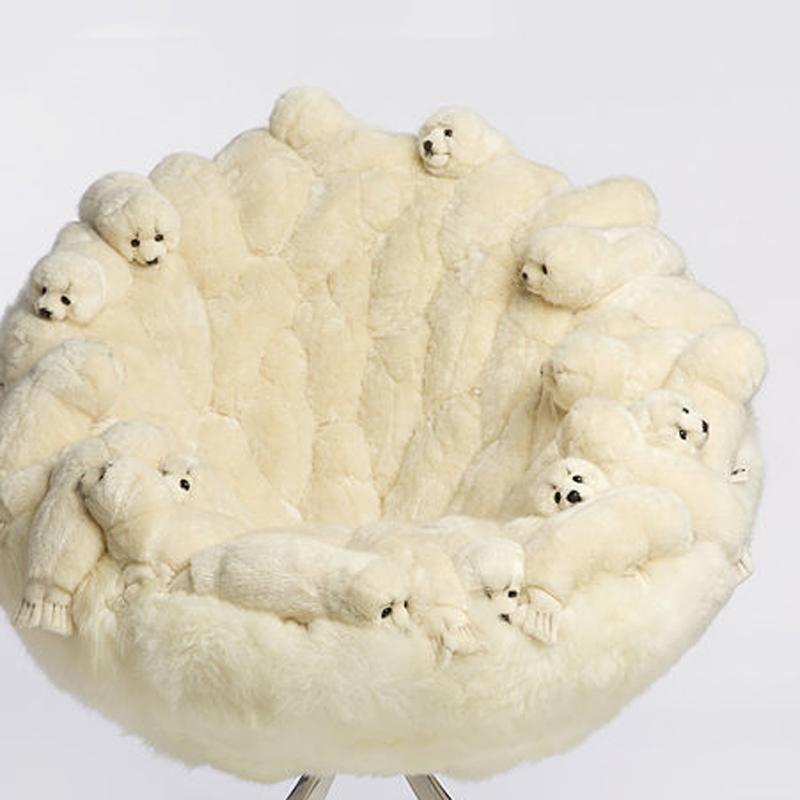 Acciaio inossidabile Poltrona girevole in peluche Polar Baby Seals in edizione limitata