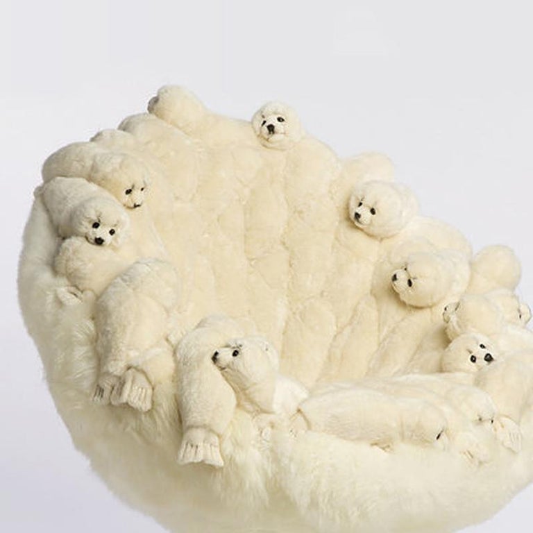 Polar Plush Baby Seals Armchair Swivel in Limited Edition at 1stDibs