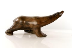 Oso polar de bronce de Pierre Chenet, Francia, años 70