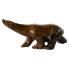 Oso polar de bronce de Pierre Chenet, Francia, años 70