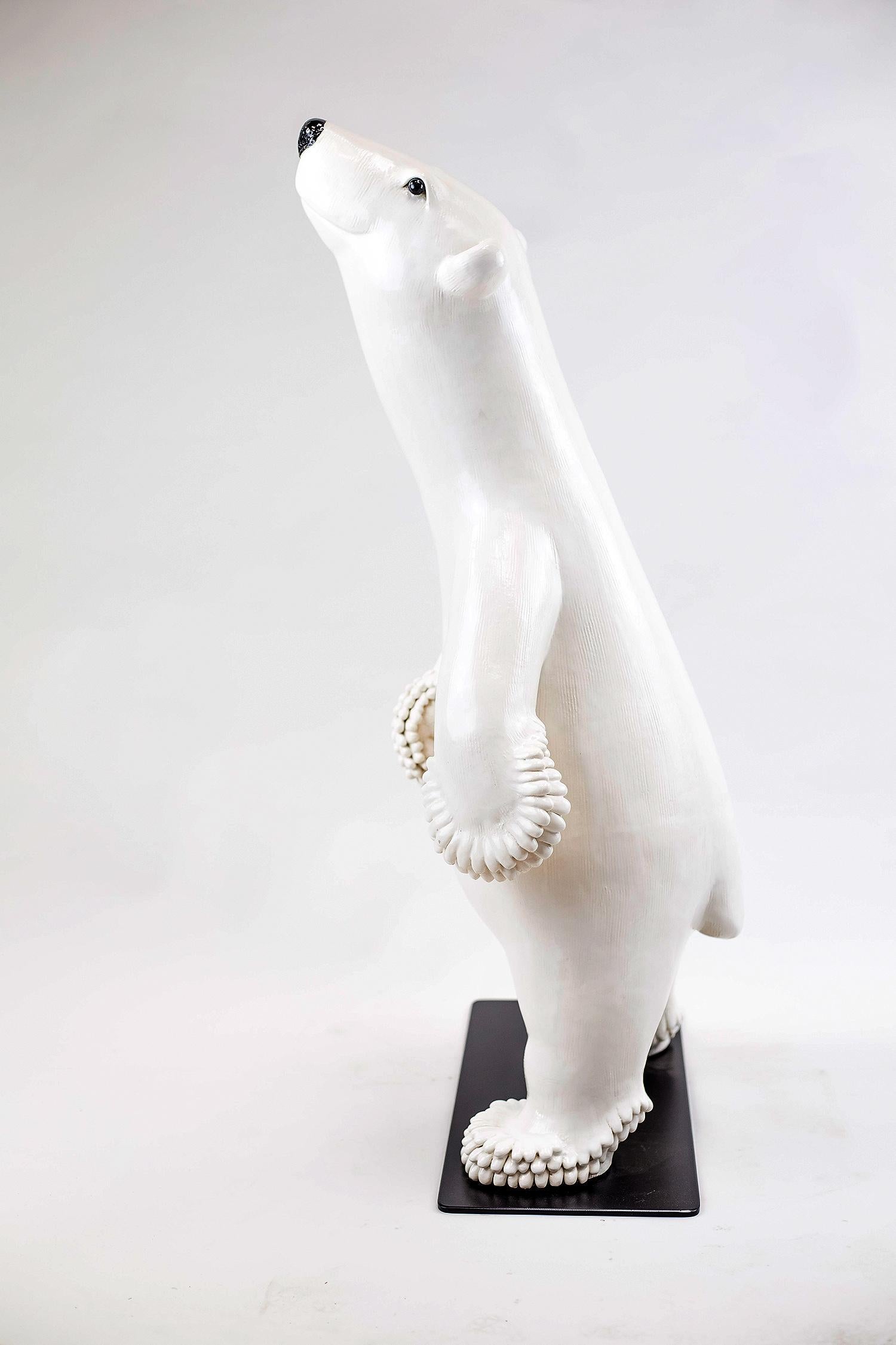 French Polar Bear, Earthenware Sculpture, Valerie Courtet