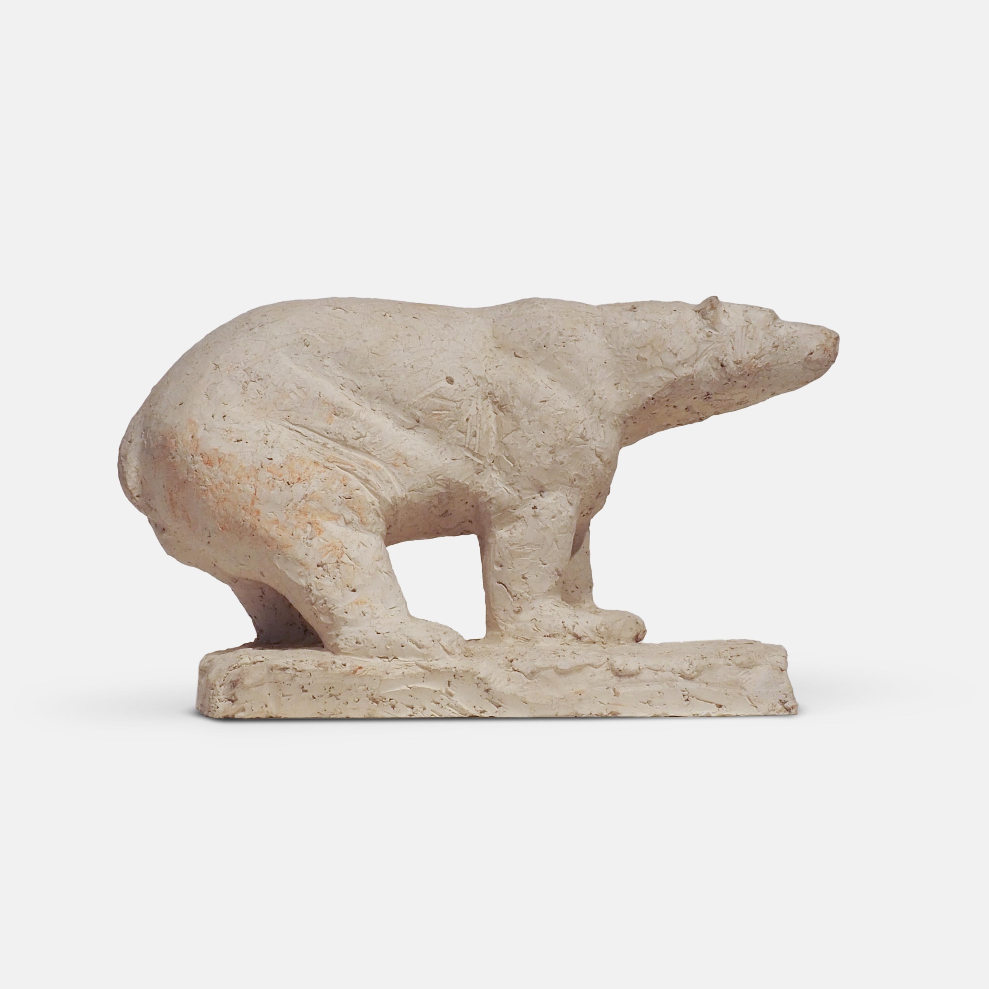 Polar Bear Sculpture by Herbert Gelghof, 1950s In Good Condition In London, GB