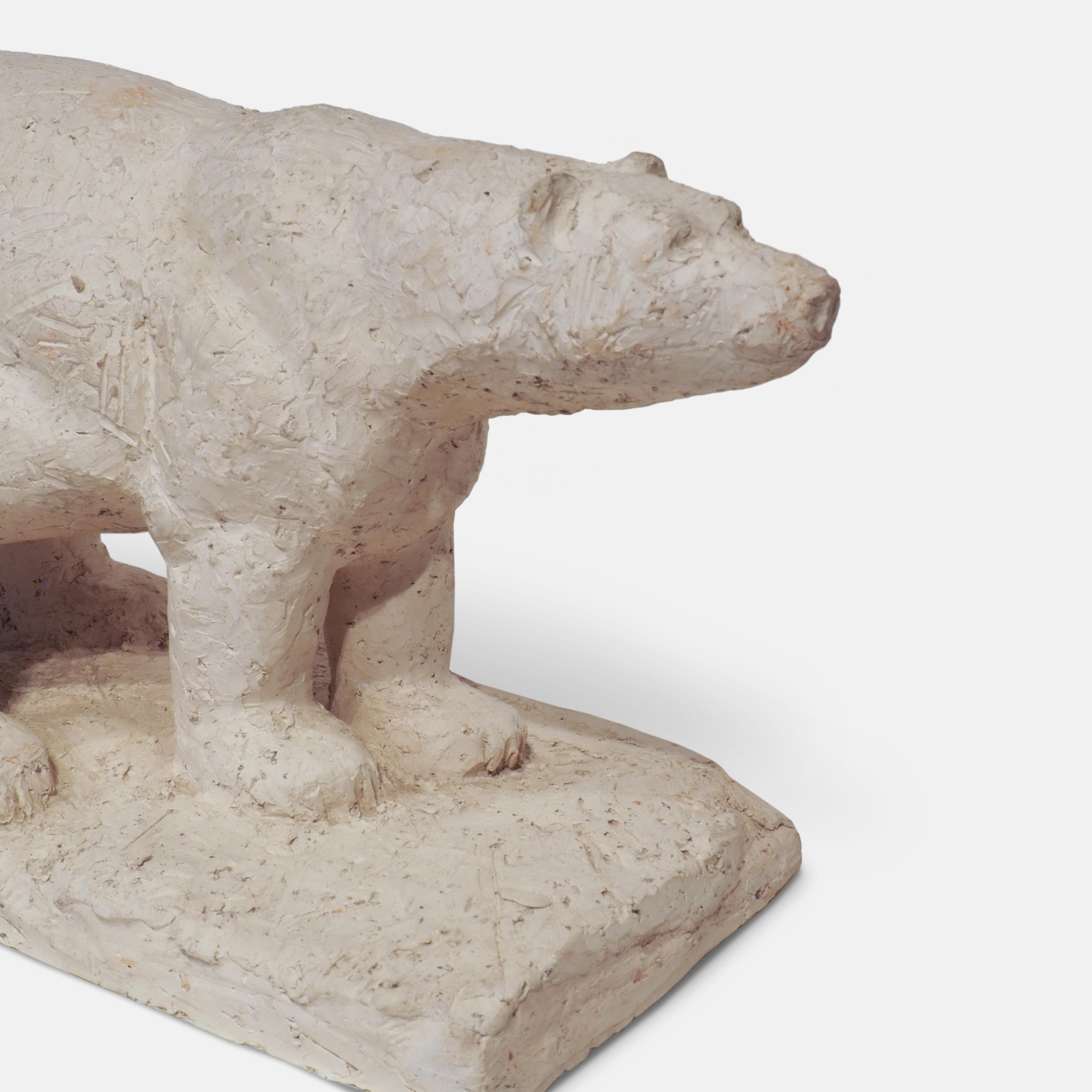 Mid-20th Century Polar Bear Sculpture by Herbert Gelghof, 1950s