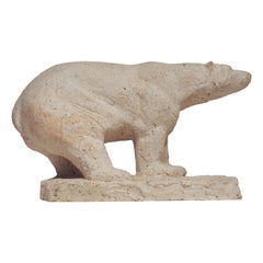 Polar Bear Sculpture by Herbert Gelghof, 1950s