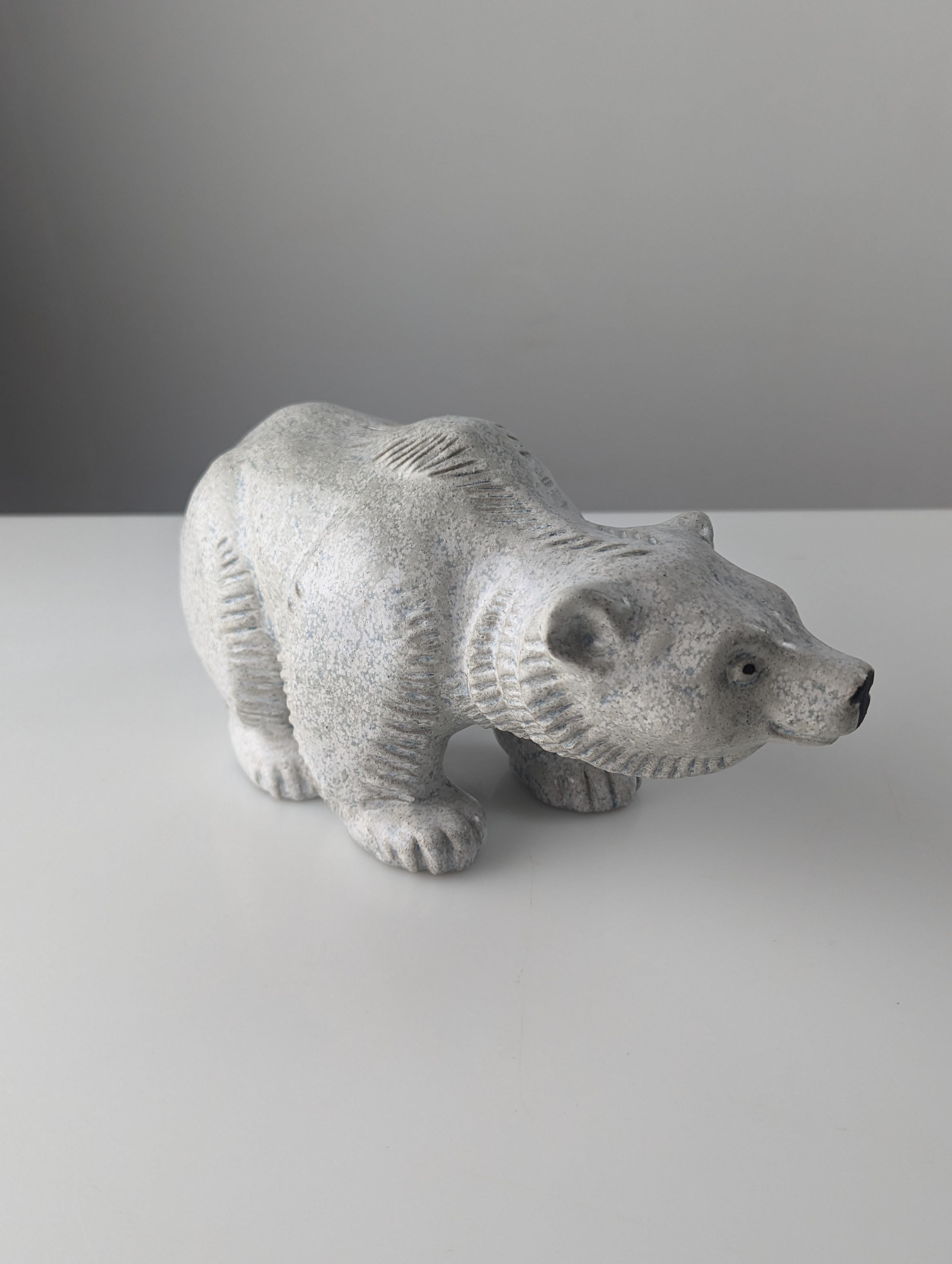 Fantastic Polar Bear made of stoneware designed by Oscar Hartung for Ego Stengods in the 70s.
