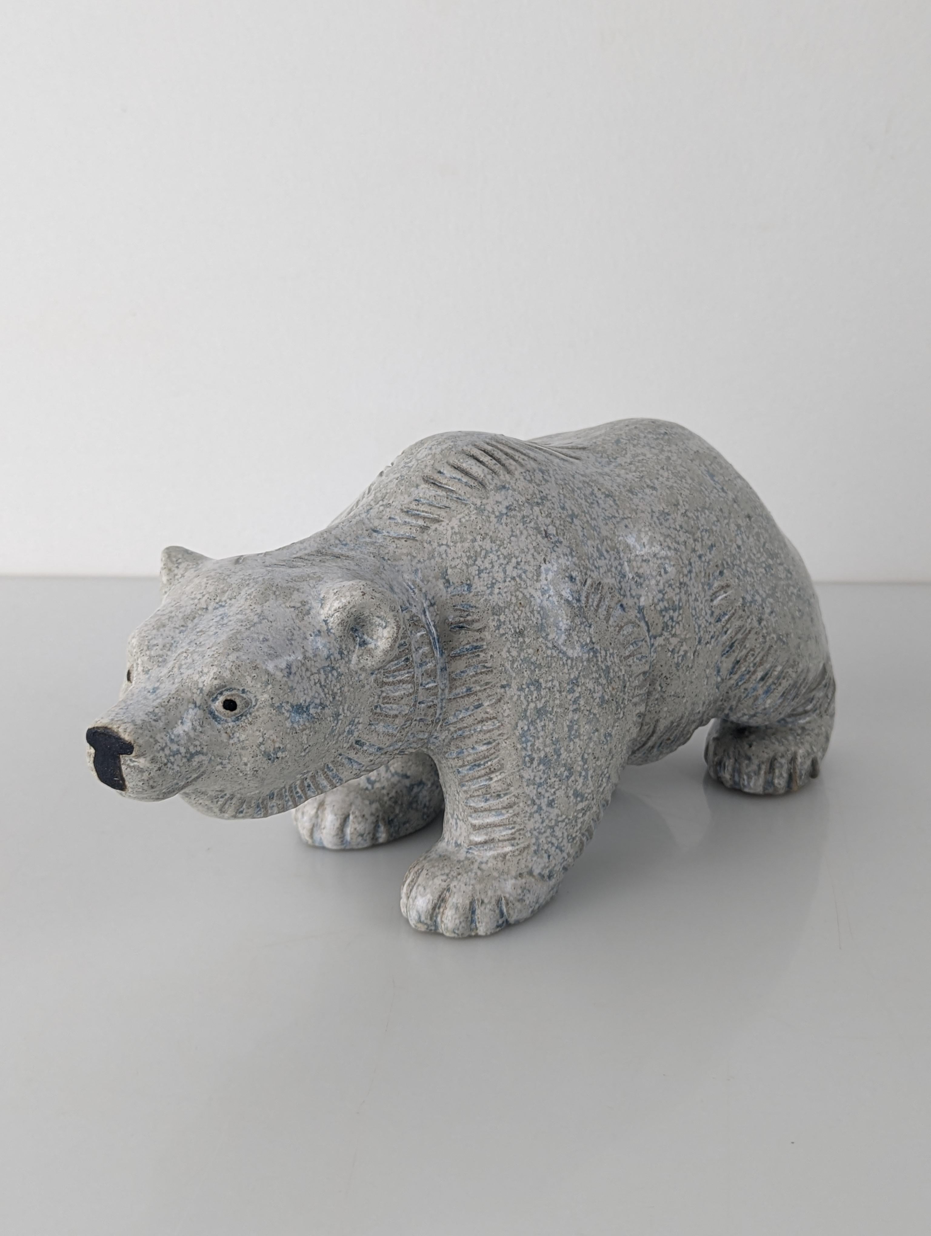 Fin du 20e siècle Sculpture d'ours polaire Oscar Hartung pour Ego Stengods 1970 en vente