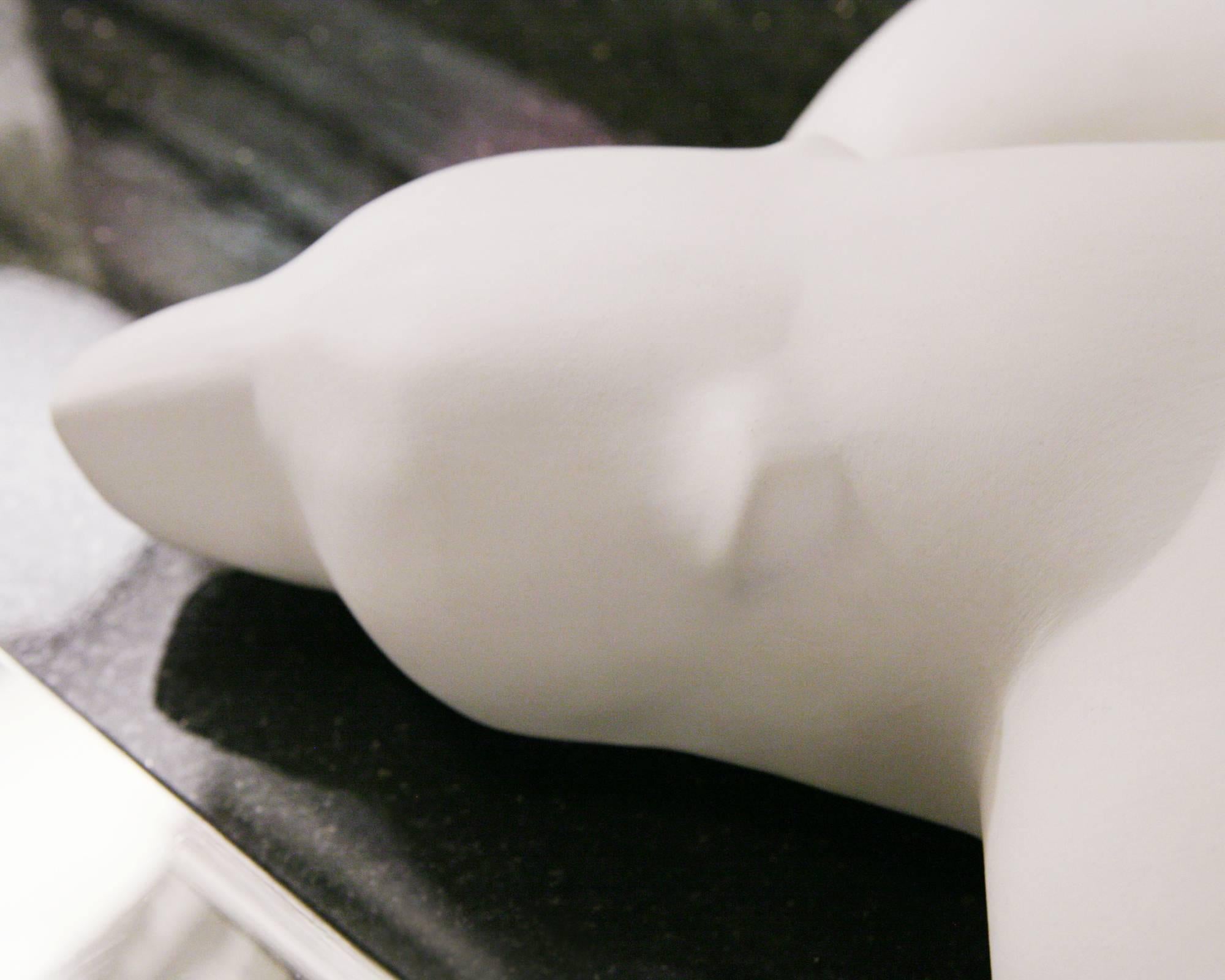Contemporary Polar Bear Sculpture in White Matte Ceramic For Sale