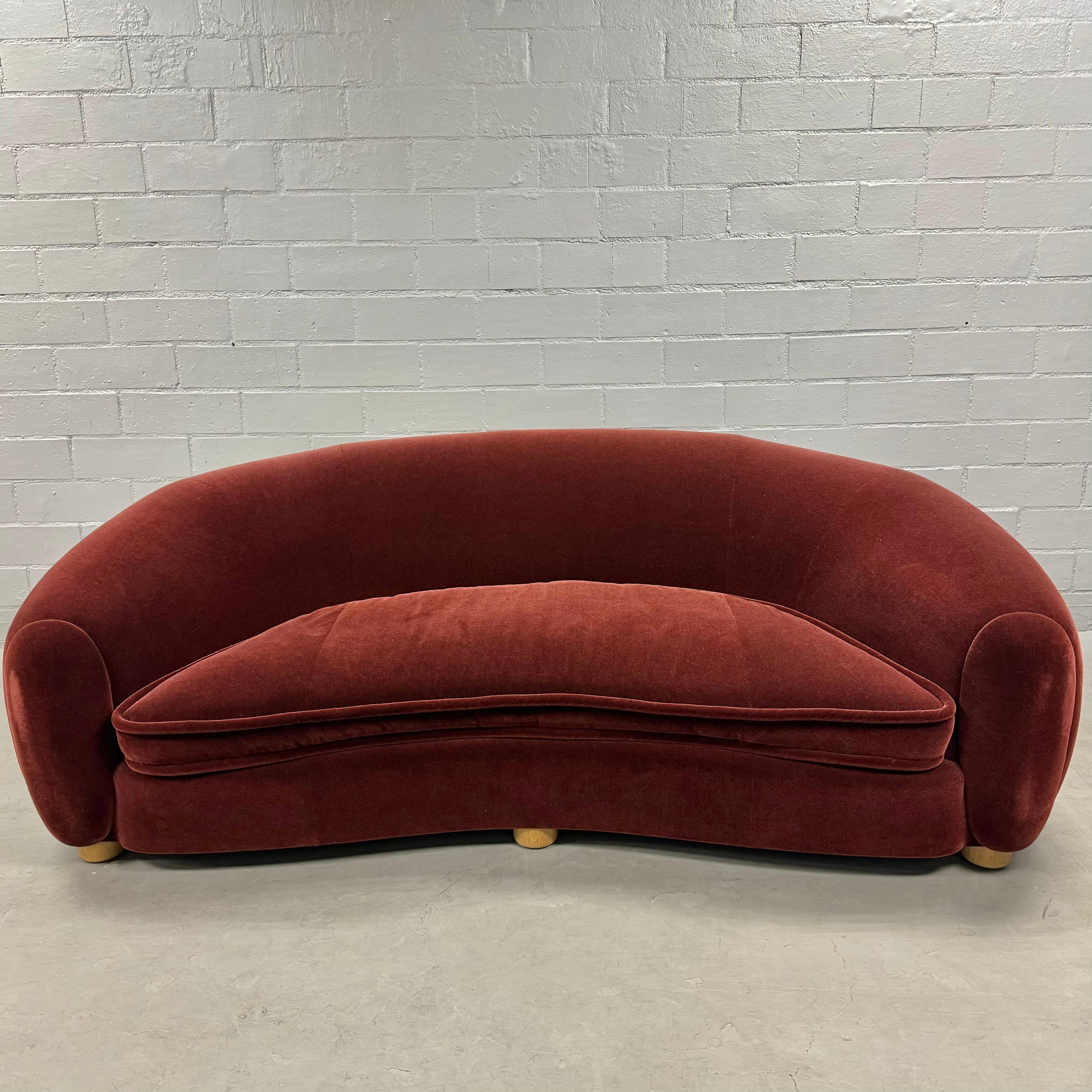 Wool Polar Bear Sofa in the Style of Jean Royère, 2000s USA For Sale