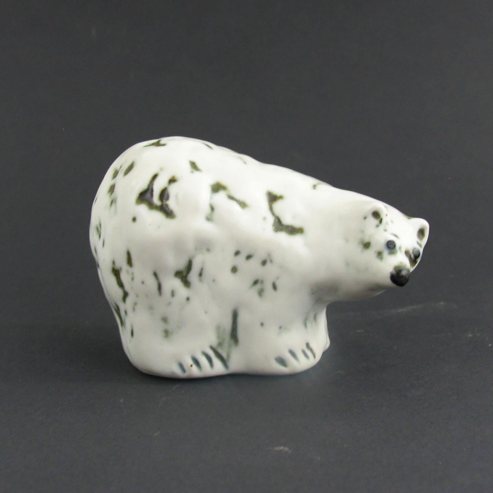 Polar Bear Vintage Ceramic Figurine by Henrik Allert for Pentik, Finland For Sale 3