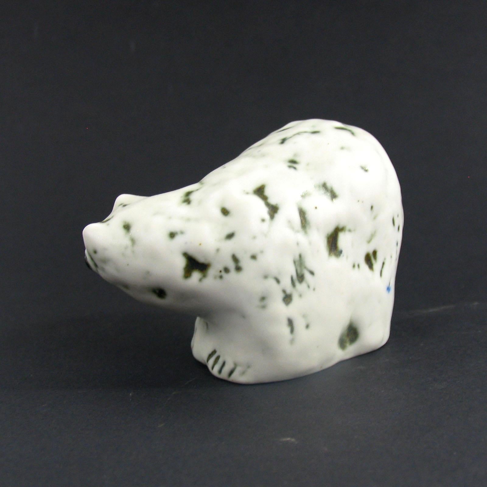 Finnish Polar Bear Vintage Ceramic Figurine by Henrik Allert for Pentik, Finland For Sale