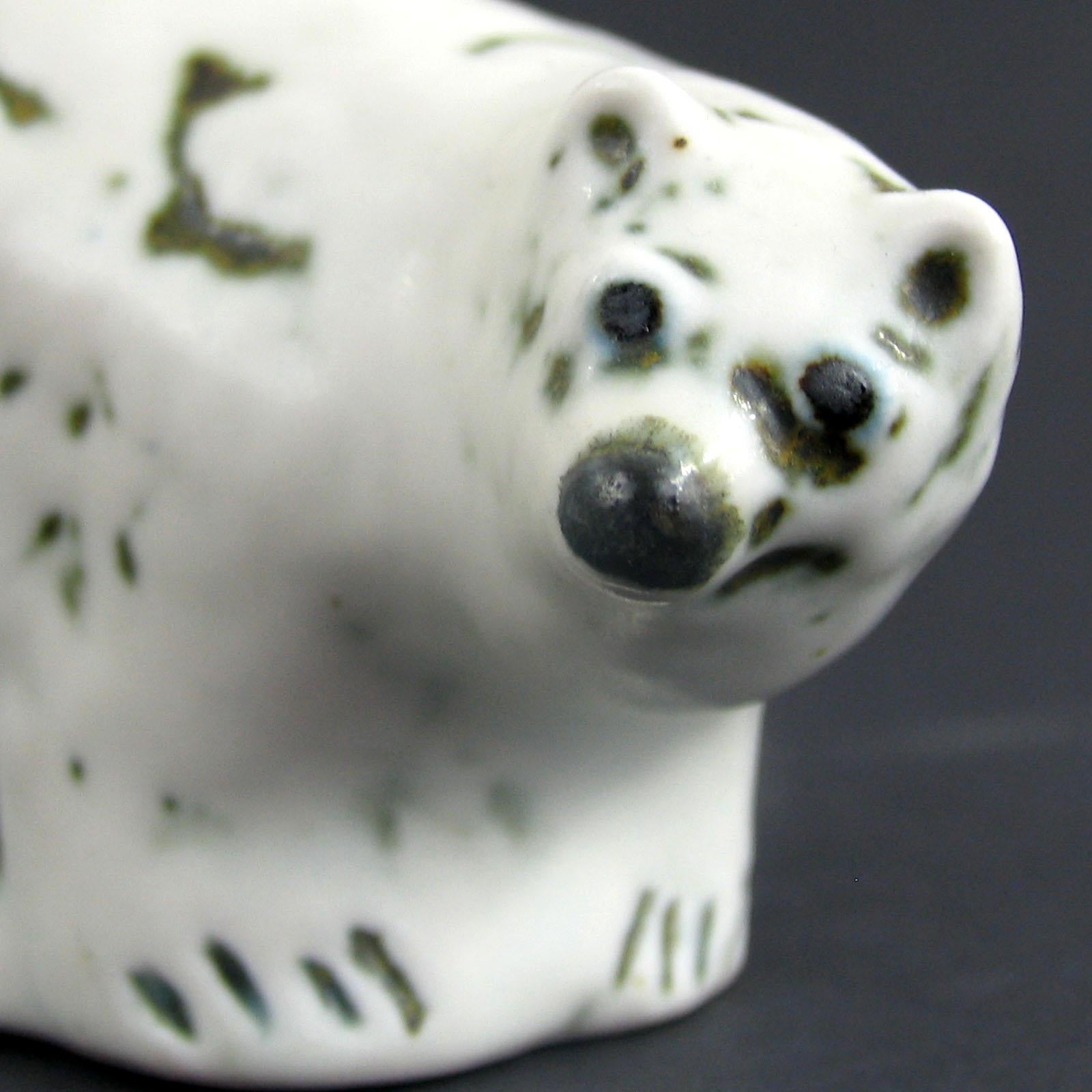 Polar Bear Vintage Ceramic Figurine by Henrik Allert for Pentik, Finland For Sale 2