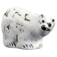 Polar Bear Antique Ceramic Figurine by Henrik Allert for Pentik, Finland