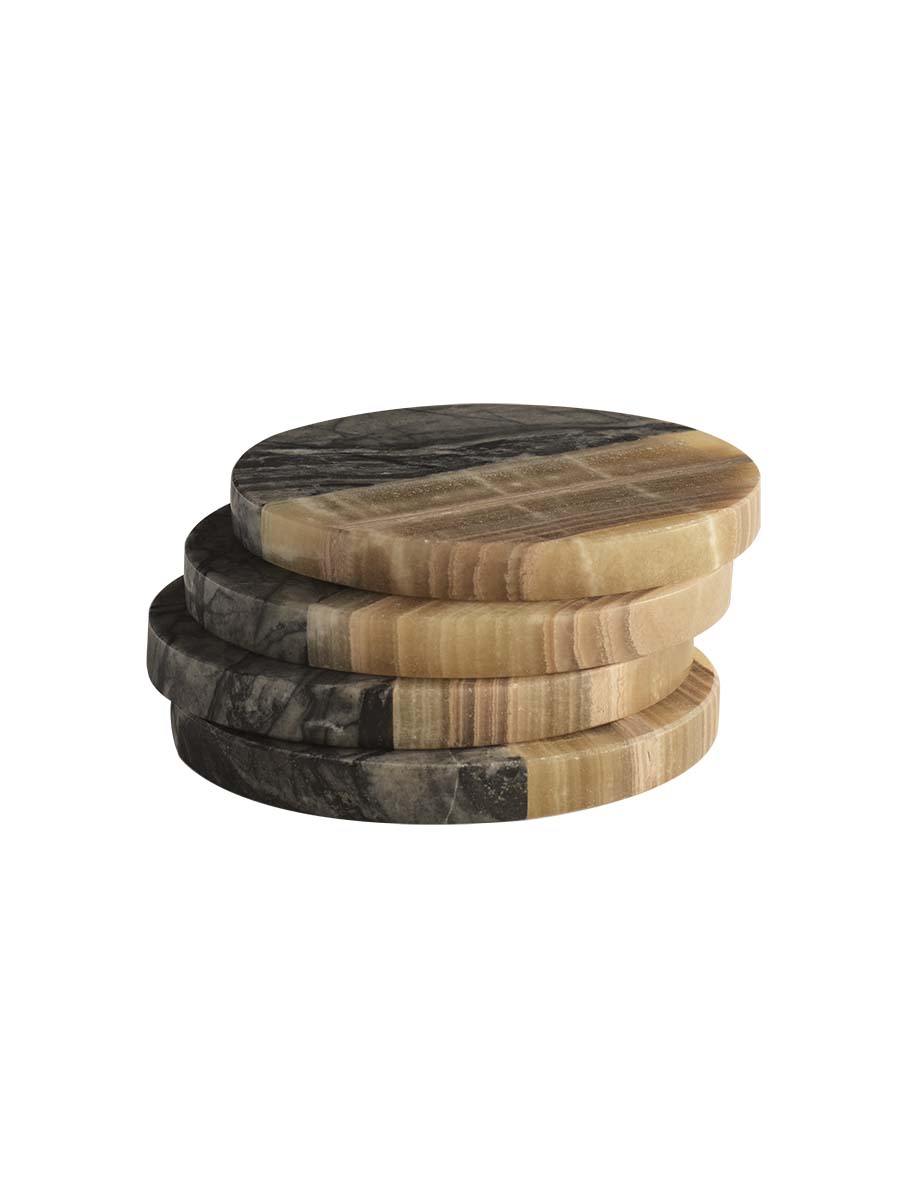 Polar Coaster Set Jurassic Marble & Honey Onyx by Greg Natale