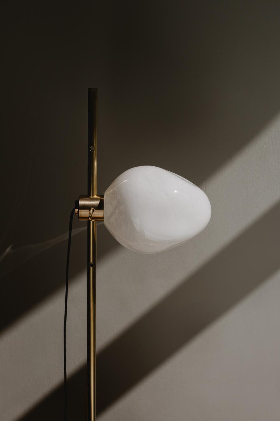 Modern Minimalist 'Polar' Floor Lamp in Matte Brass by Baiba Glass For Sale 3