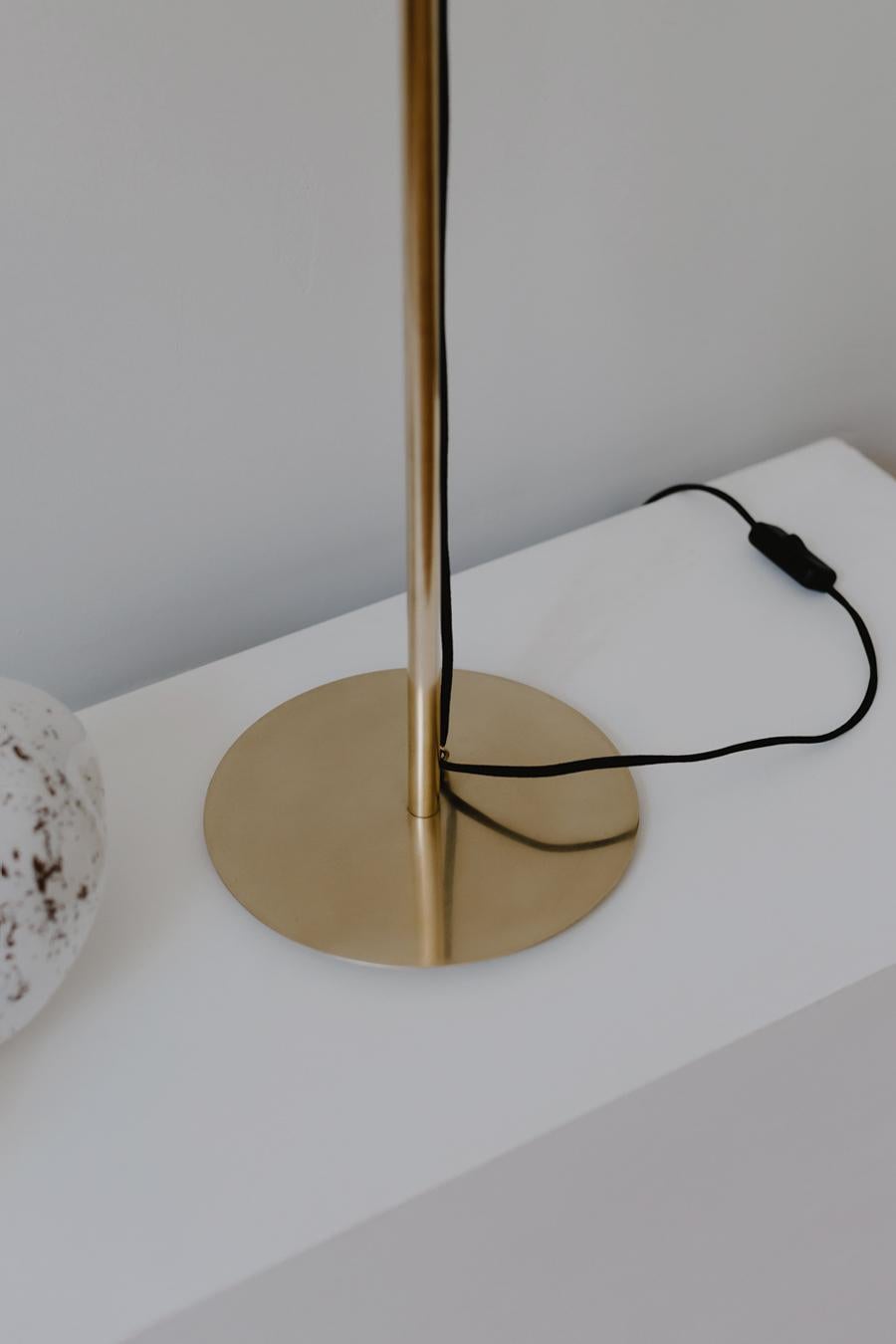 Contemporary Modern Minimalist 'Polar' Floor Lamp in Matte Brass by Baiba Glass For Sale