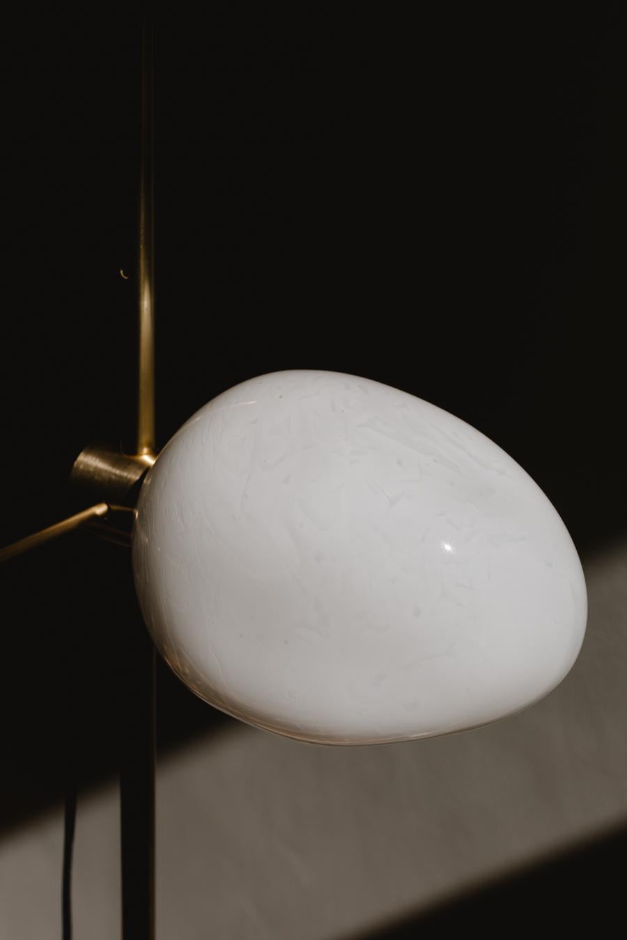 Modern Minimalist 'Polar' Floor Lamp in Matte Brass by Baiba Glass For Sale 2