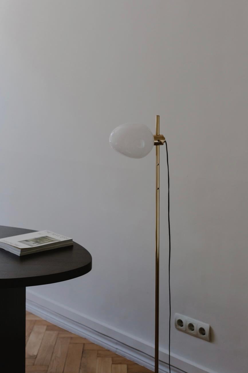 Modern Minimalist 'Polar' Floor Lamp in Matte Brass by Baiba Glass For Sale 4