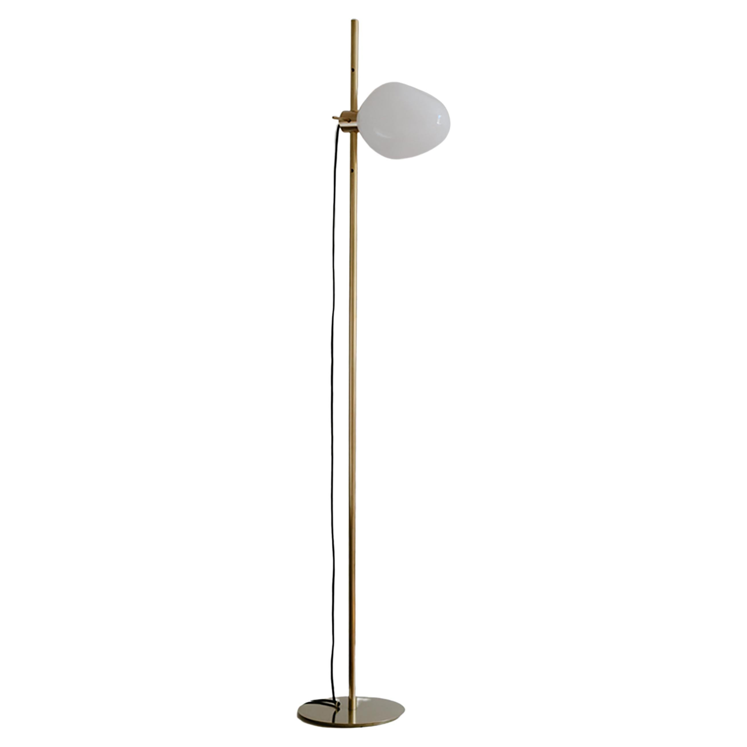 Modern Minimalist 'Polar' Floor Lamp in Matte Brass by Baiba Glass For Sale