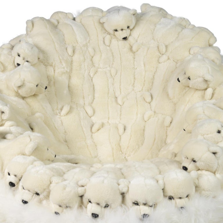 Polar Plush Baby Bears Armchair Swivel in Limited Edition at 1stDibs