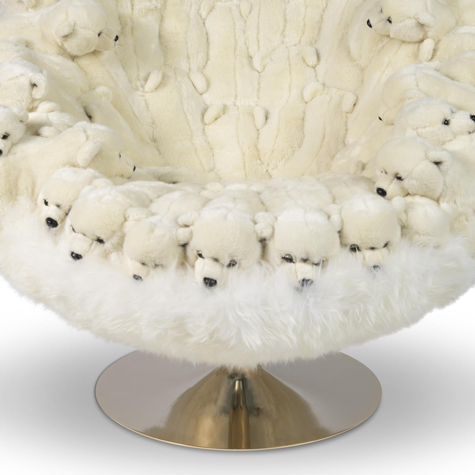 Belgian Polar Plush Baby Bears Armchair Swivel in Limited Edition