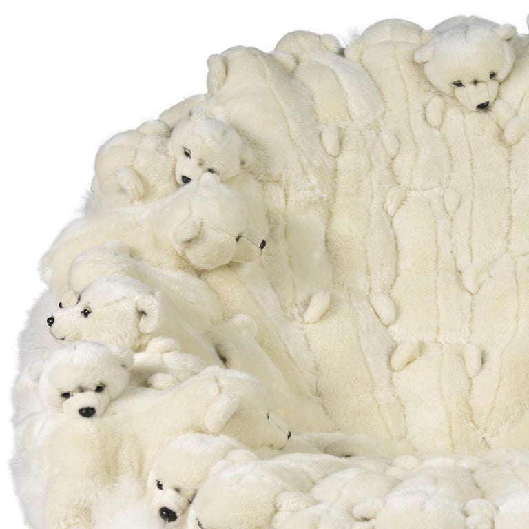 Polar Plush Baby Bears Armchair Swivel in Limited Edition at 1stDibs