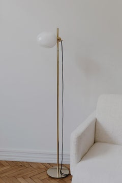 Modern Minimalist 'Polar' Floor Lamp in Matte Brass by Baiba Glass