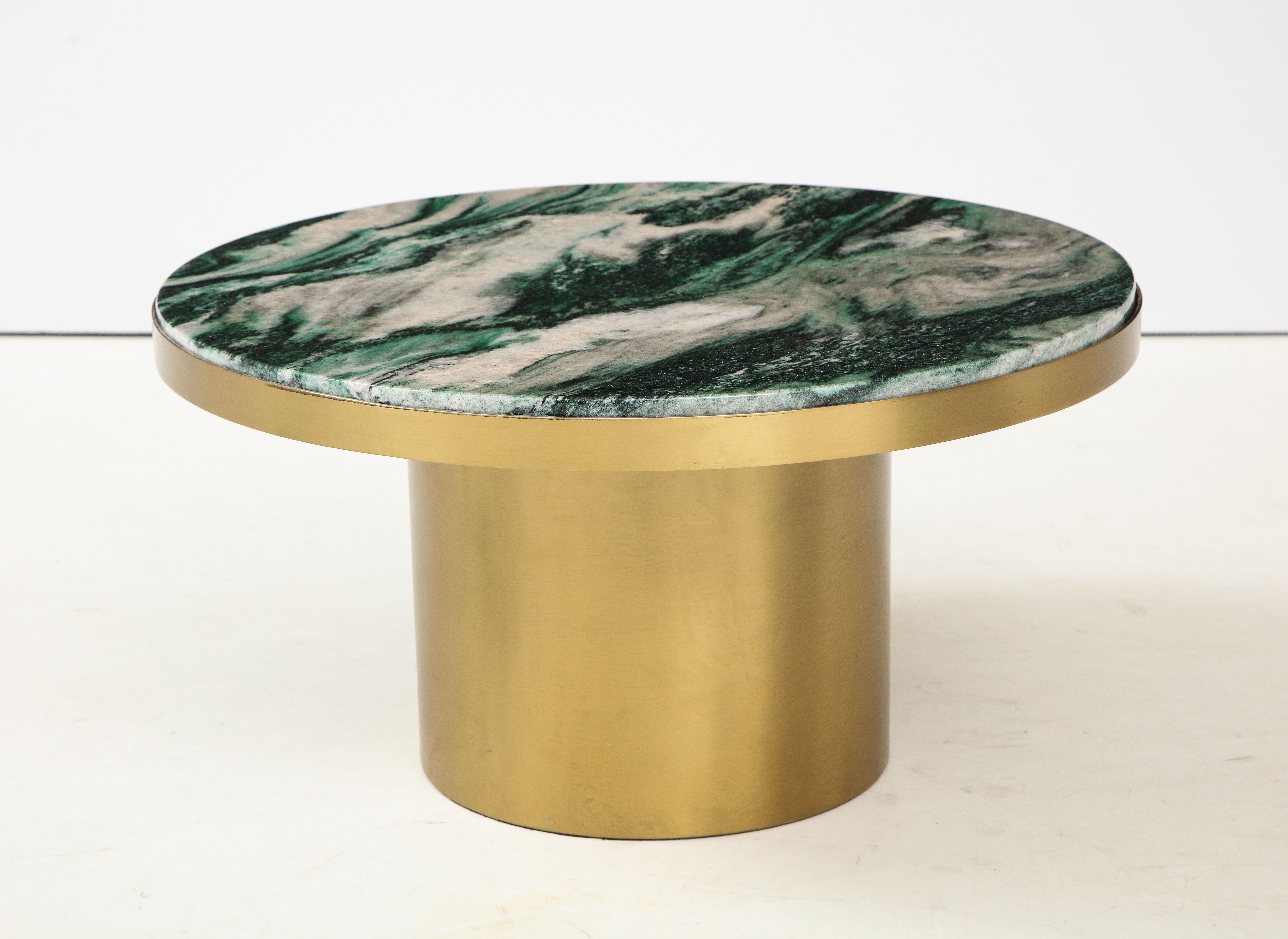 Modern Polar Verde Marble Low Table