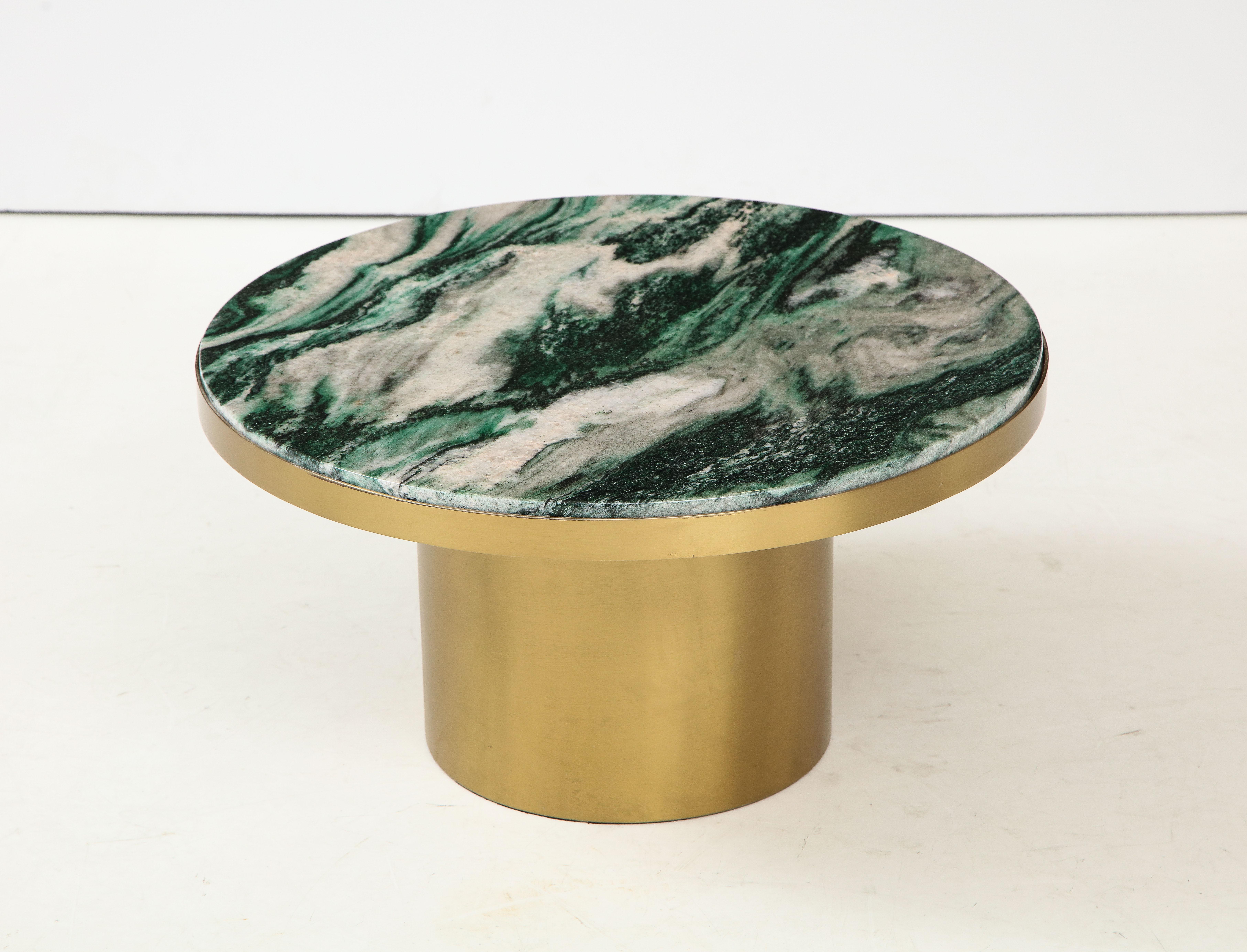 Italian Polar Verde Marble Low Table