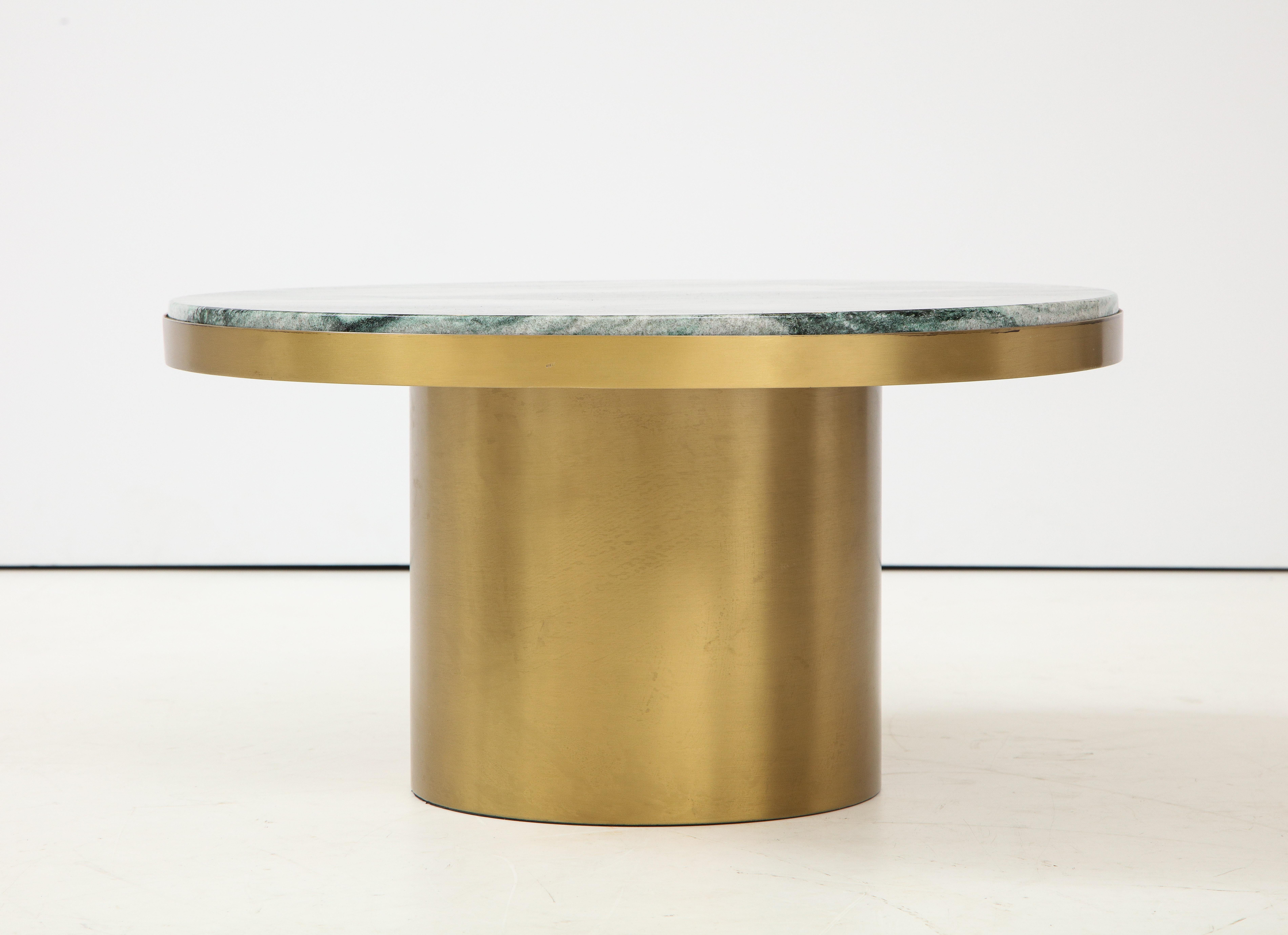 Polar Verde Marble Low Table In Good Condition In New York, NY