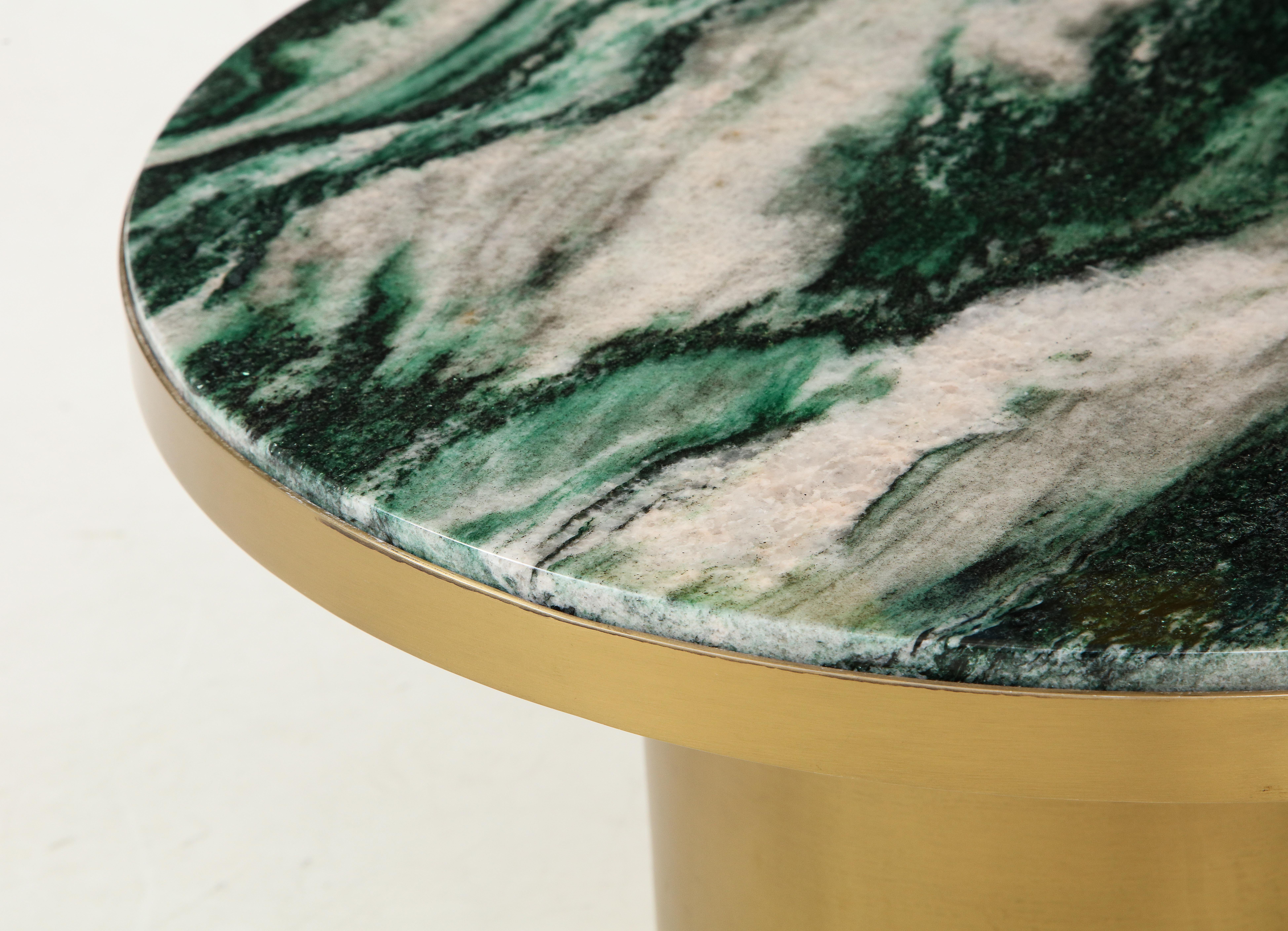 Brass Polar Verde Marble Low Table