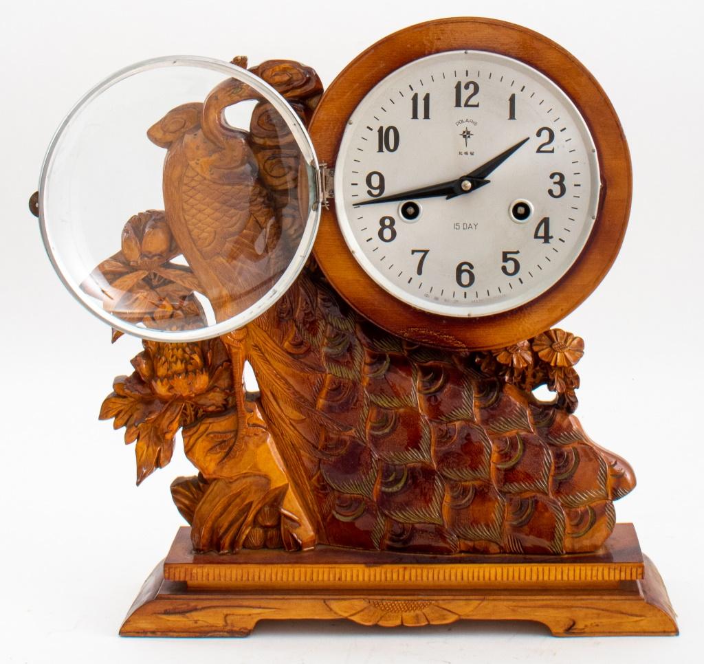 American Classical Polaris 15 Day Peacock Clock For Sale