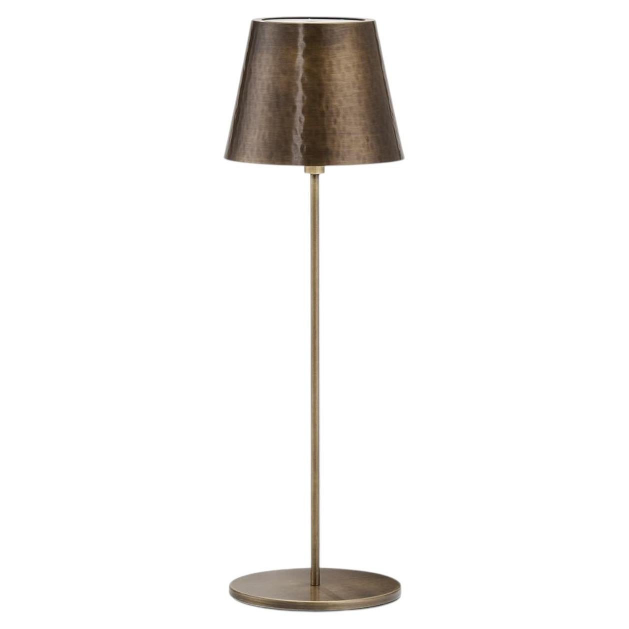 Lampada da tavolo wireless Polaris Circle in ottone anticato di I. Harari