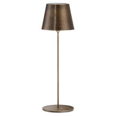 Polaris Circle Antiqued Brass Wireless Table Lamp by I. Harari