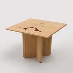 Tavolo moderno in Wood Wood e vetro colorato, Polaris A. B., MB Designs.