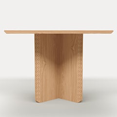 Moderner Esstisch aus Eicheholz und grünem Marmor, Polaris Module B, MB Design Studios