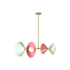 Polarize Pendant Light in Brass with Celadon & Pink Enamel by Blueprint Lighting