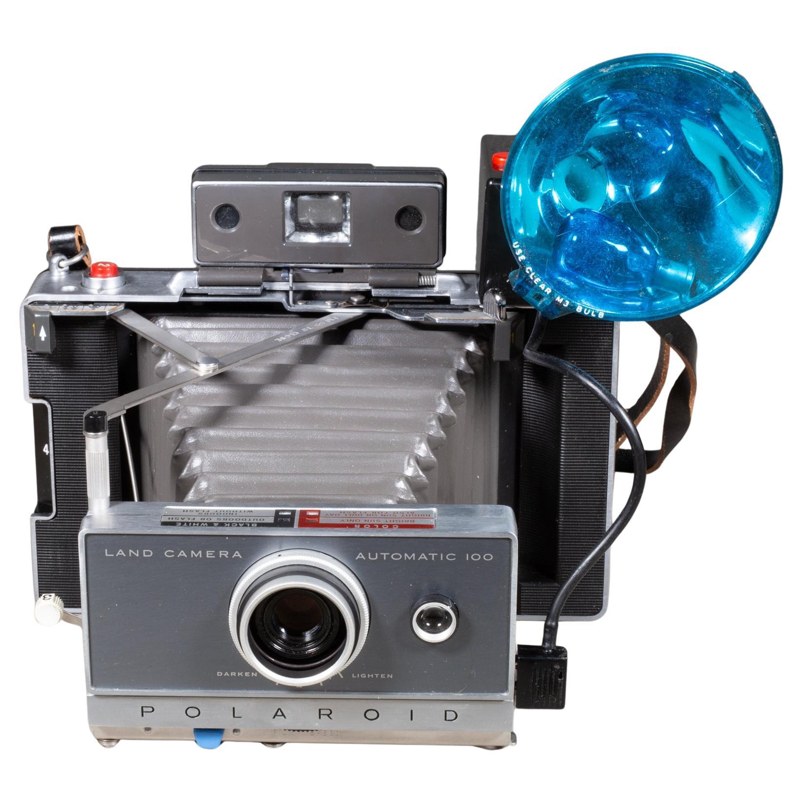 Polaroid 100 Land Camera and Leather Case c.1963-1966 For Sale