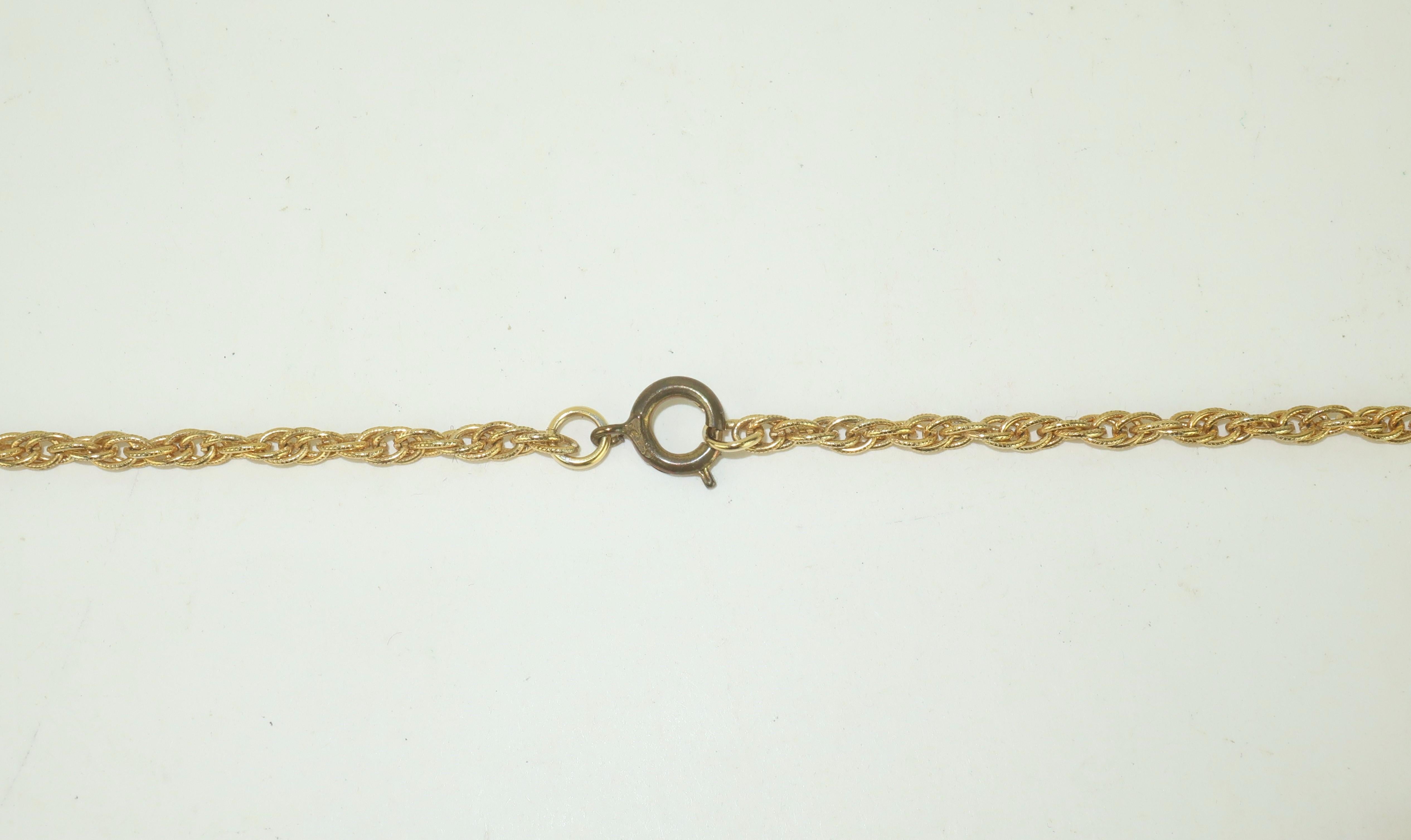POLCINI Collar Broche Colgante Soldado Articulado Tono Oro, Años 60 4