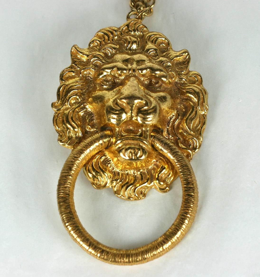 lion door knocker necklace