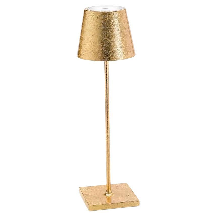 Poldina Pro Cordless Table Lamp in Gold Leaf For Sale
