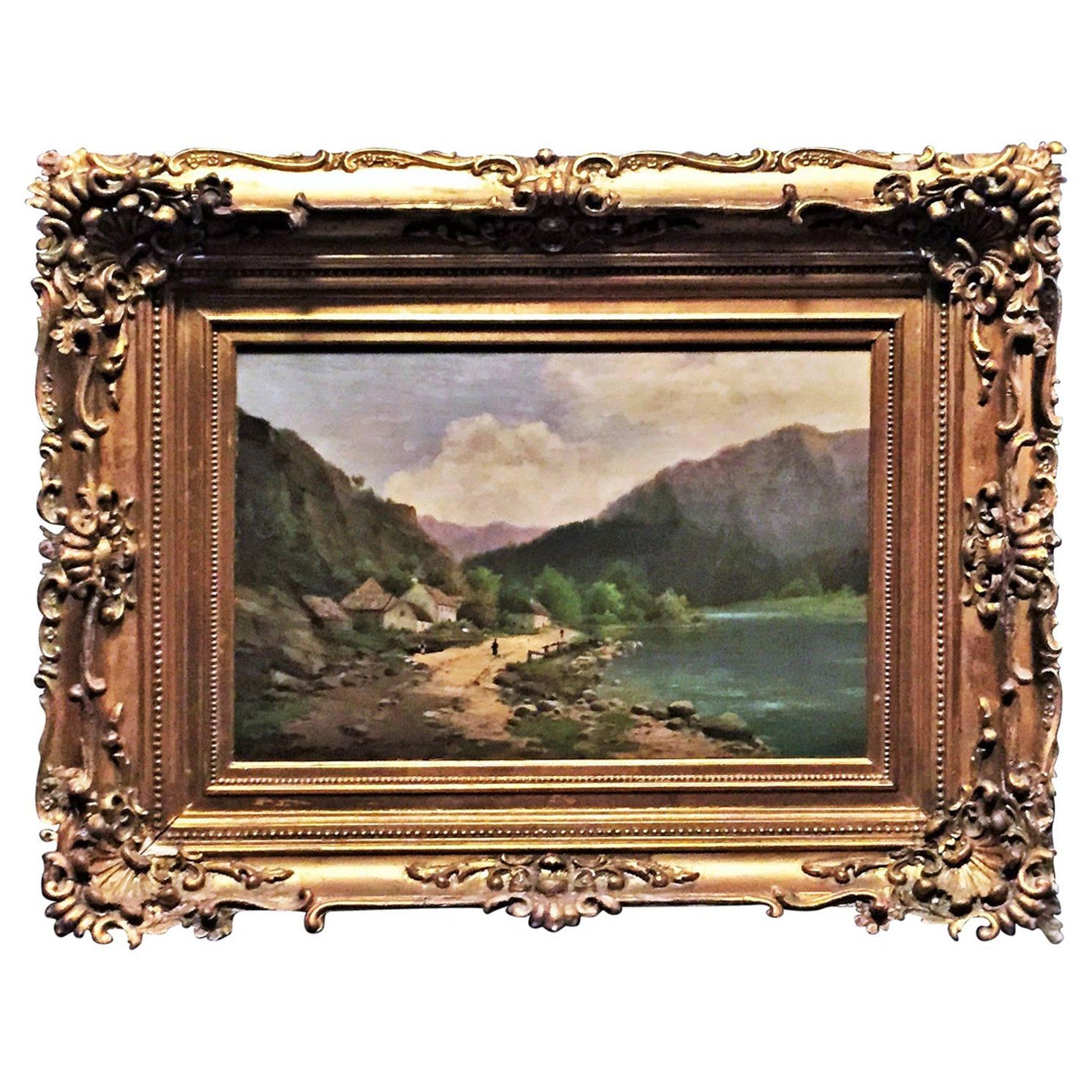 Poldine Schmidt-Chwala, Österreichische Bergdorflandschaft, O/C, 19. Jahrhundert