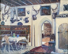Intérieur d'un chasseur, Franz Poledne, Vienne 1873 - 1932, peintre autrichien