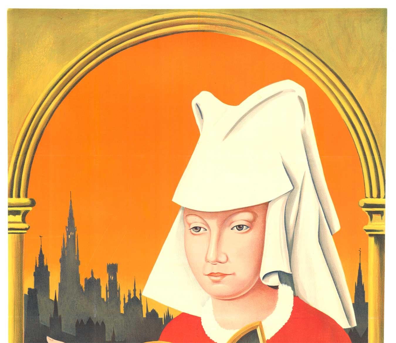 Originales Vintage-Poster „Belgienische Kunststädte“  1932 – Print von Poleff
