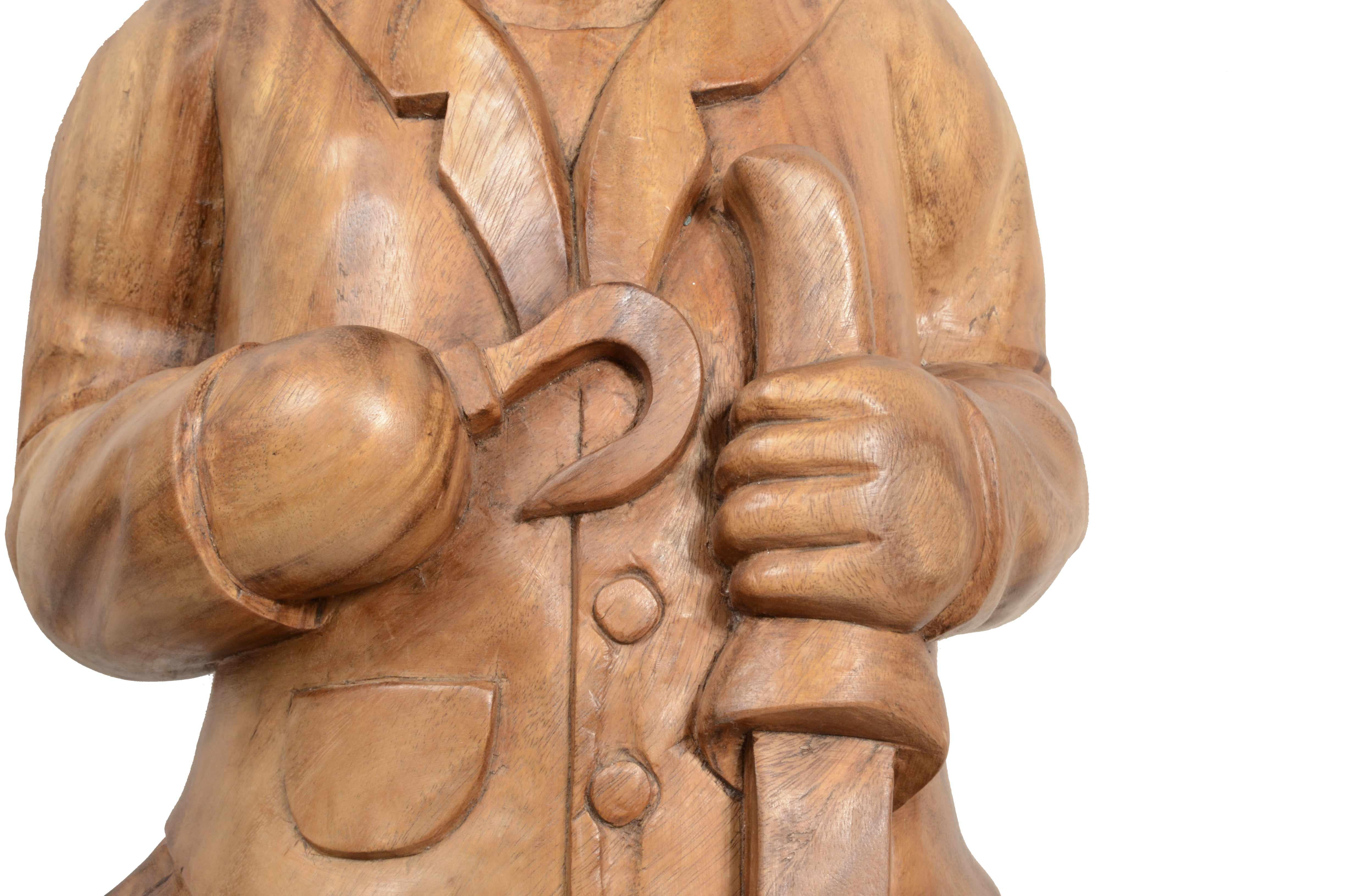 Polena Da Nave in Legno Di Castagno Raffigurante Capitan Uncino Italia XIX Sec. in vendita 11