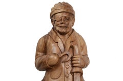 Polena Da Nave in Legno Di Castagno Raffigurante Capitan Uncino Italia XIX Sec