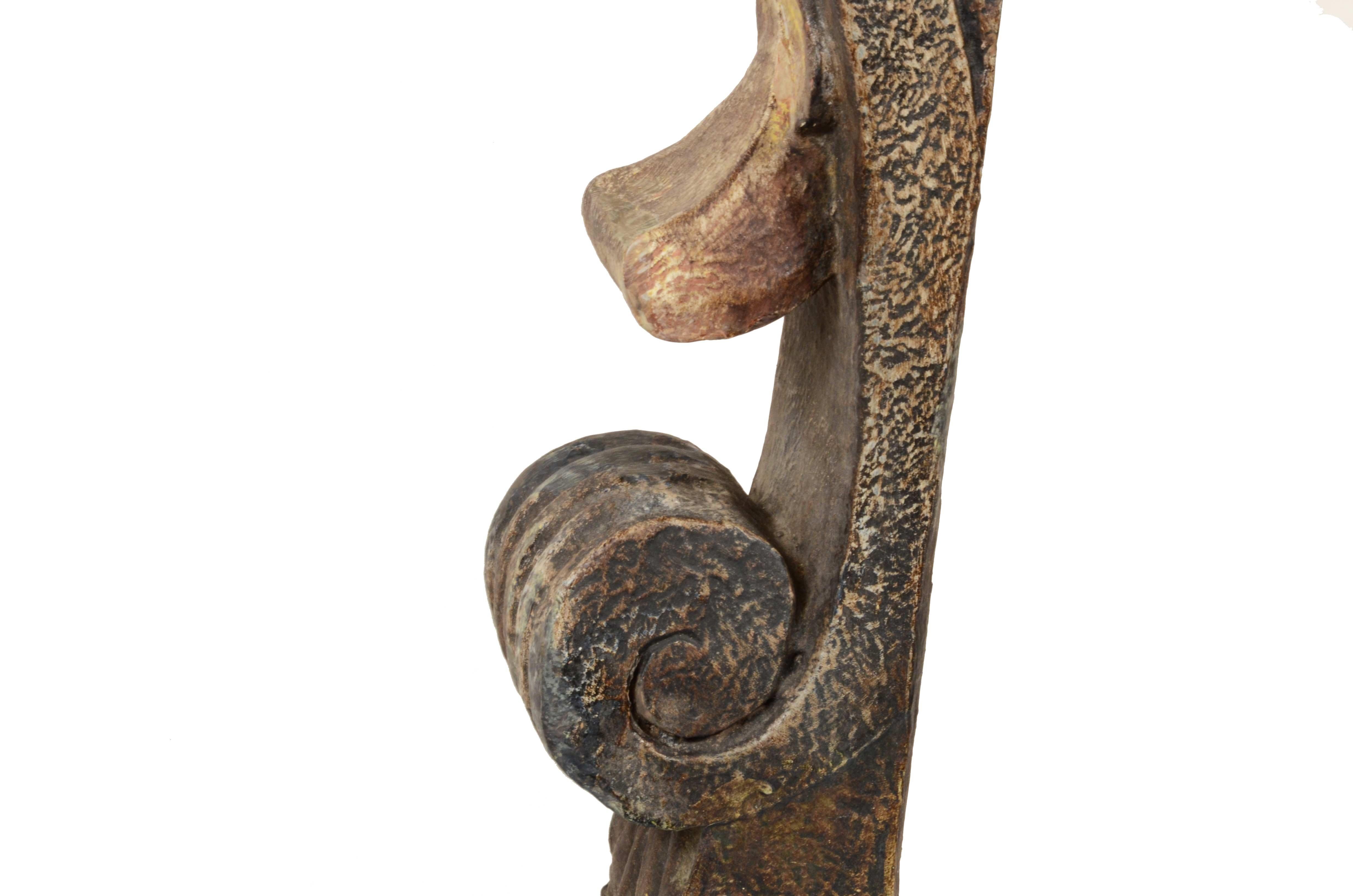 Polena policroma ornamentale spagnola del XIX sec. raffigurante figura femminile 10