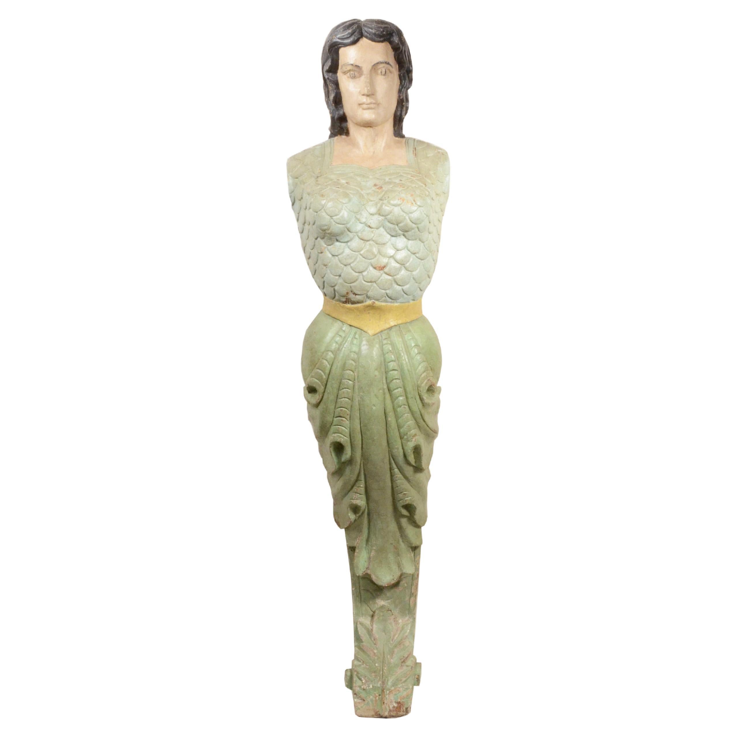 Polena raffigurante una figura femminile Indie Orientali fine del XIX secolo en vente